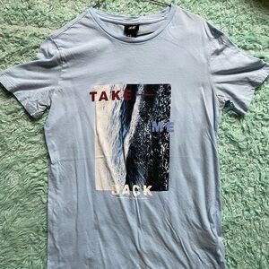H&M Light Blue Graphic Men's T-Shirt